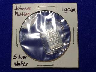 Johnson And Matthey 1 Gram Silver Wafer.