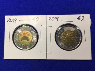 2019 Coloured And Non-Coloured Twoonie - D-Day.