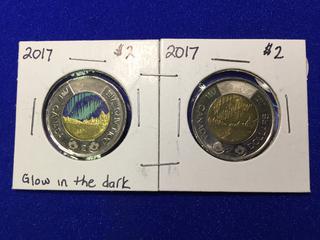 2017 Coloured And Non-Coloured Twoonie.