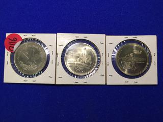 Set Of Calgary Stampede Dollars. 1974, 1975, 1978.