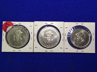 Set Of Edmonton Klondike Days Dollars. 1969, 1973, 1974.				