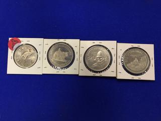 Set Of Edmonton Klondike Days Dollars. 1975, 1976, 1977, 1988.