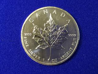 2013 Canada Five Dollar .9999 Oz Silver Coin.