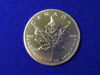 2013 Canada Five Dollar .9999 Oz Silver Coin.