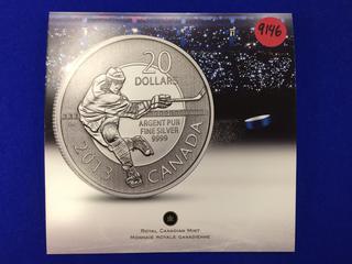 2013 $20 Silver Coin - Hockey Player.