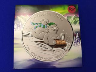 2016 $20 Silver Coin - Winter Fun.