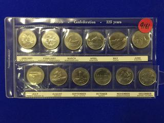 1992 Canadian Quarters Set - Canada's 125 Year Anniversary.