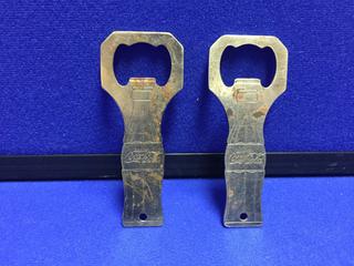 (2) Coca-Cola Metal Hand Crown Openers 50's.