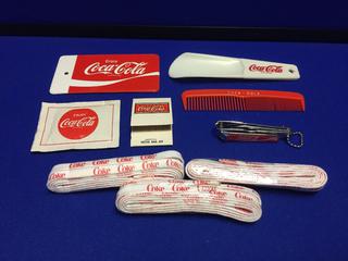 Coca-Cola Grooming Kit 70's c/w Shoe Laces/Horn, Towelette, Nail Files/Clippers, Comb, Luggage Tag.