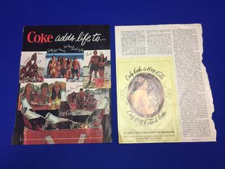 (2) Coca-Cola Magazine Paper Ads 80's.