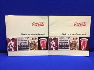 (2) Coca-Cola 80's Issued "Welcome To The Refreshment" The Story Of Coke.