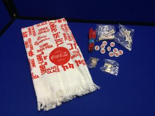 Coca-Cola Golfers Pack With Assorted Items Tees, Towel, Pencils, Ball Markers.