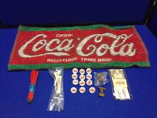 Coca-Cola Golfers Pack With Assorted Items Tees, Towel, Pencils, Ball Markers.