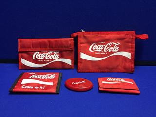 (5) Assorted Coca-Cola Nylon Wallet/Purses/Pouches.