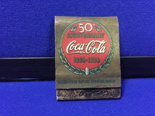 1936 Coca-Cola 50Tth Anniversary Full Paper Match Booklet.