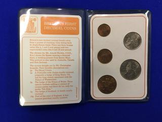 Set Of Britain's First Decimal Coinage.