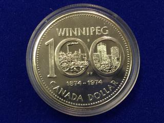 1974 Proof Canadian Silver Dollar - Winnipeg Centennial.