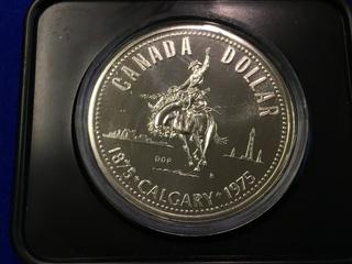 1975 Proof Canadian Silver Dollar - Calgary Centennial.