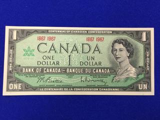 1967 Canada One Dollar Bank Note. S/N: 1867-1967.