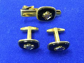 K Of C Cufflinks & Clip.