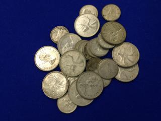 Canadian Silver Coins - Various Years.