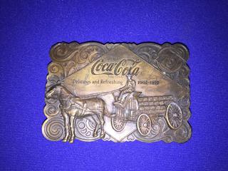 Coca-Cola Belt Buckle Horse Drawn Wagon (With Underside Script).