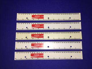 (5) Coca-Cola Binder Rulers 80's.