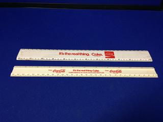 (2) Plastic Coca-Cola Rulers 70's.