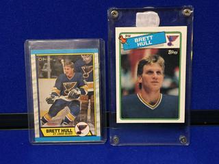 1988-1989 Topps Brett Hull Rookie Card #66 + 2nd Year Card.