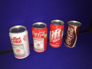 (8) Coca-Cola Commemorative Bank Cans "Calgary 88 Olympics" (1 Time Issued Rare To Find).