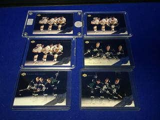 1992-1993 Upper Deck All-Rookie Team Hockey Cards. Featuring Pavel Bure, Nicklas Lidstorm.