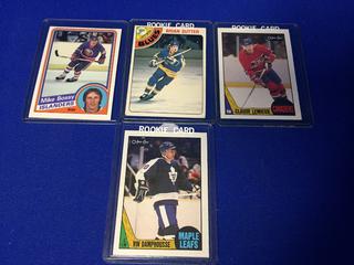 Assorted Rookie Hockey Cards. Featuring Brian Sutter, Claude Lemieux.