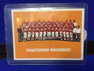 Saskatchewan Rough Rider Football Card.