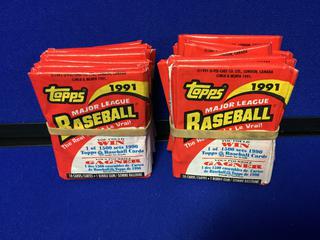 (16) Packs 1991 Topps Baseball Cards.