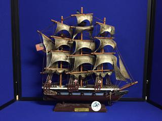 Constitution U.S.S. 1814 Model Ship. Approximately 16"x16".