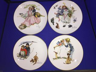 (8) Gorham Norman Rockwell Bone China Plates.