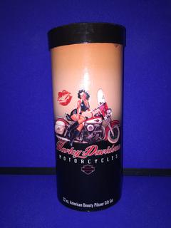 Harley Davidson American Beauty Gift Set c/w 22oz Pilsner & (4) Tin Coasters.