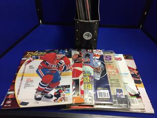 Quantity of Hockey Magazines c/w Holder.