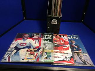 Quantity of Hockey Magazines c/w Holder.