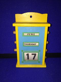 Wooden Scroll Calendar, 3-1/2" x 6".