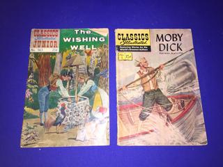 (2) Classic Comic Books, Moby Dick & The Wishing Well.