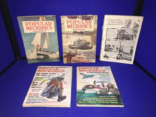 (5) 1940's/60's/70's Popular Mechanics Magazines.