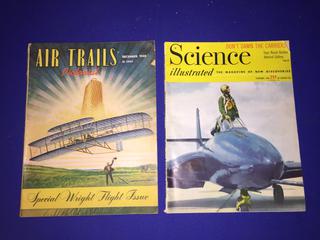 (2) 1940's Magazines, Science Illustrated & Air Travels.