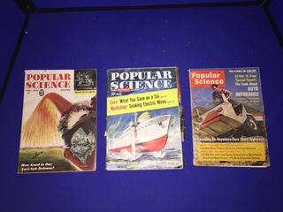 (3) 1950's/60's Popular Science Magazines.