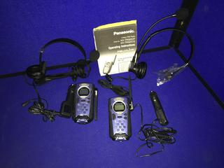 (2) Panasonic 2-Way Radios c/w Headphones, Mic & Chargers.