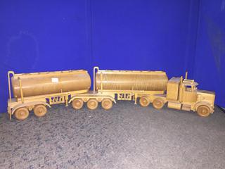 Semi Truck "B" Train Tanker Replica, No Screws All Glue.