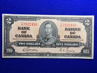 1937 Canada Two Dollar Uncirculated Bank Note, S/N TB7822416.