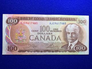 1975 Canada One Hundred Dollar Bank Note, S/N AJ9617485.