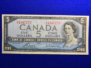 1954 Canada Five Dollar Bank Note, S/N SX4347777.