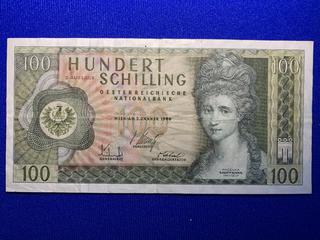 1969 Austria One Hundred Shilling Bank Note, S/N Y869034P.